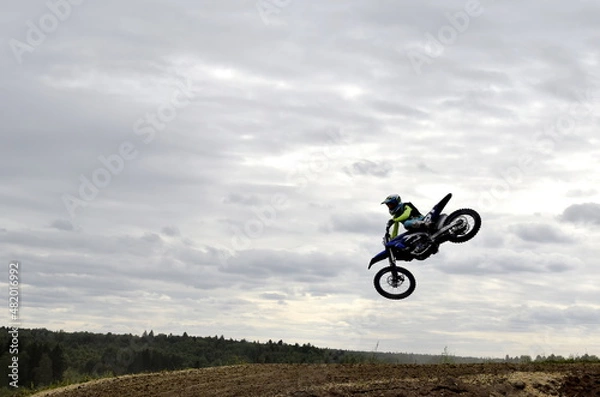 Obraz motocross rider in action, biker
