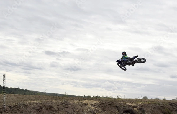 Obraz motocross rider in action, biker