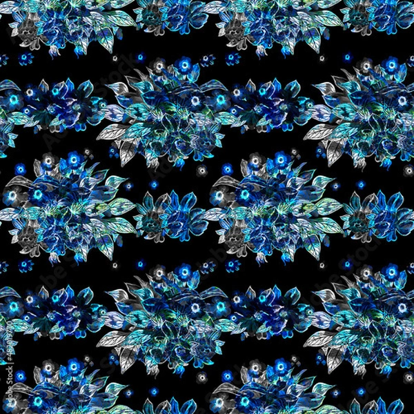 Fototapeta seamless pattern abstracts floral composition