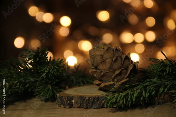 Obraz christmas tree decoration with cedar pine