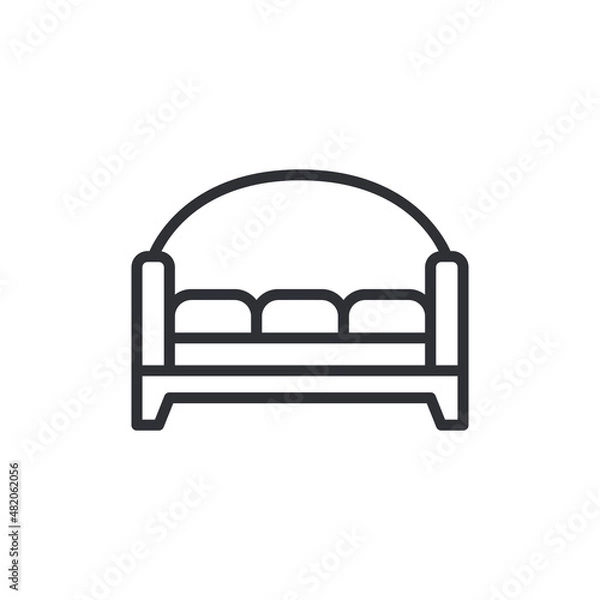 Fototapeta Sofa, linear style sign for mobile concept and web design. Symbol, logo illustration. Pixel perfect vector graphics. sofa icon vector from furnitures collection. Thin line sofa outline icon vector.