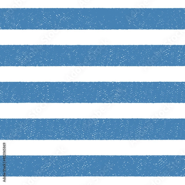 Fototapeta Seamless pattern with blue stripes in ink texture. Vector pattern with hand-drawn telnyashka on white background. Illustration on marine concept