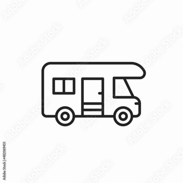 Fototapeta Motorhome icons set. Outline set of motorhome vector icons for web design isolated on white background. Caravan Vector Line Icon - Simple Thin Line Icon, Motor house icon, outline style
