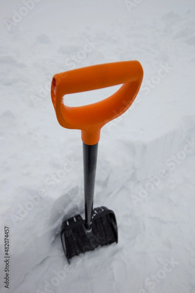 Fototapeta black plastic shovel for snow removal