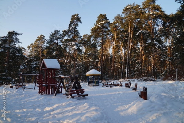 Obraz snow covered house