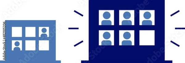 Obraz 空室の少ないマンション・アパート／ベクター素材／色変え自由