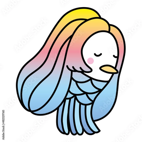 Obraz 「お願いします」と頭を下げているアマビエ。
「アマビエ」とは、コロナ禍で流行った日本の妖怪です。
楽しくて、かわいいベクターイラスト。
病気になった人にこのイラストを見せれば、疫病が退散します。