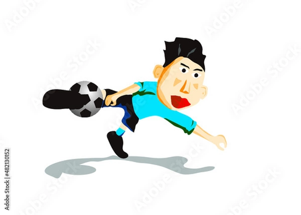 Obraz サッカー ボレーシュート ゴール