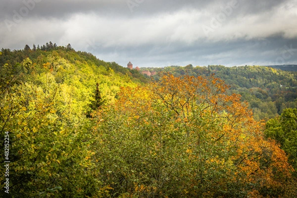 Fototapeta autumn, sigulda, gauja national park, latvia, baltic countries, baltics, europe