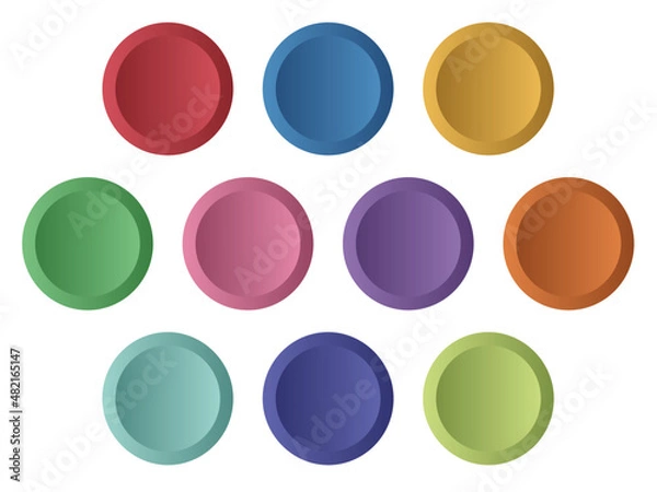 Fototapeta 丸いボタンアイコンセット