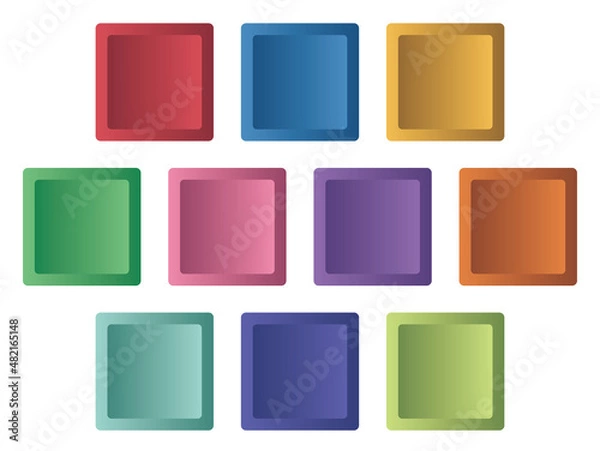 Fototapeta 四角いボタンアイコンセット