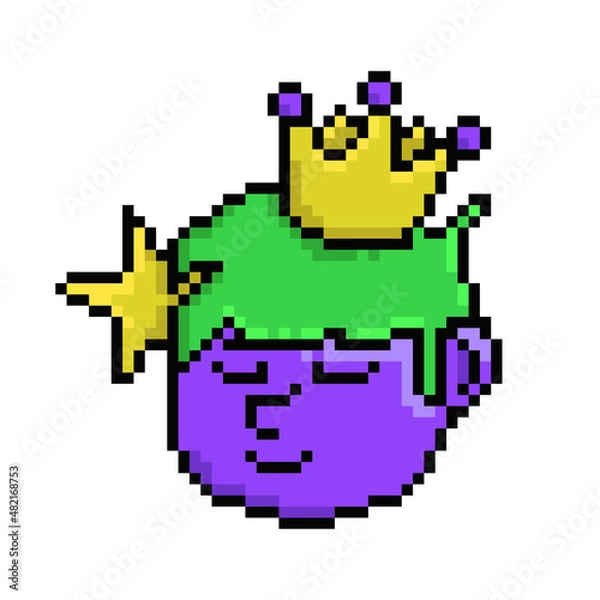 Fototapeta Pixel art creative king design isolated