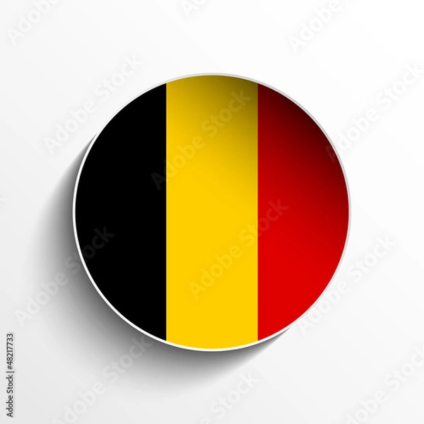 Fototapeta Belgium Flag Paper Circle Shadow Button