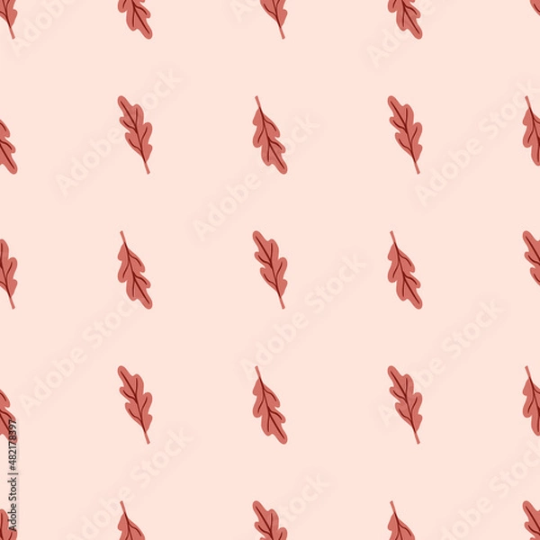 Fototapeta Oak leaf seamless pattern. Plant background.