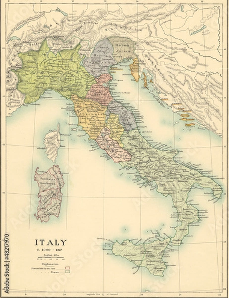 Obraz old map