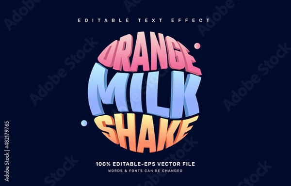 Fototapeta Milkshake editable text effect template