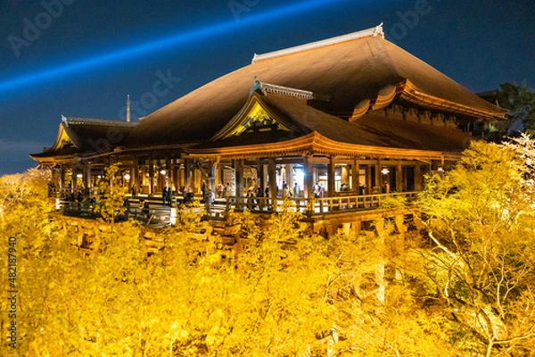 Obraz 京都・清水寺のライトアップ