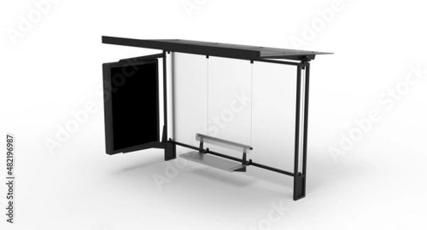 Obraz 3d illustration of the bus stop
