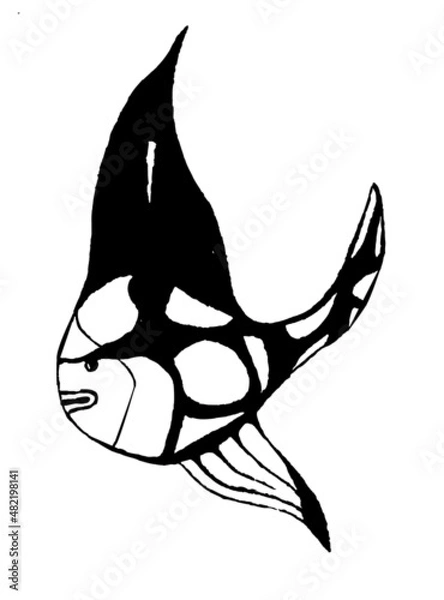 Obraz black and white fish.