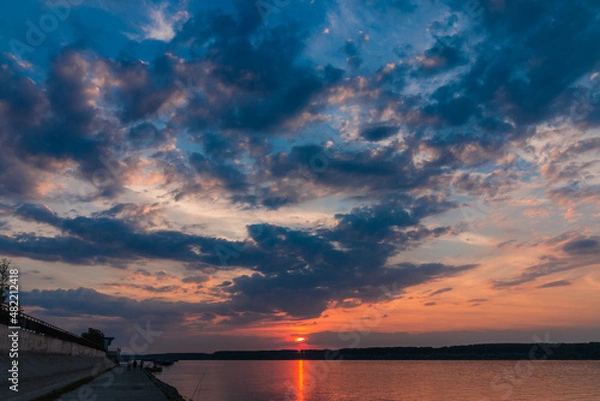 Fototapeta River sunset
