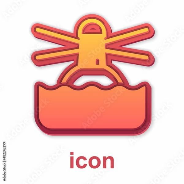 Obraz Gold Lighthouse icon isolated on white background. Vector