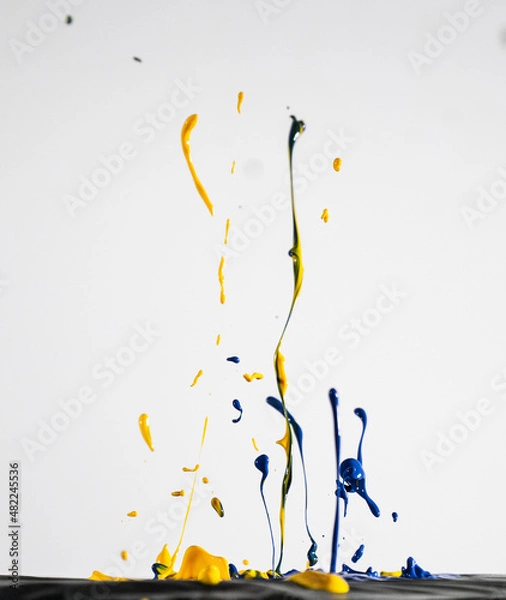 Fototapeta Colourful Paint Splash - White Background