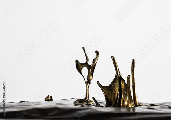 Obraz Gold Paint Splash - White Background