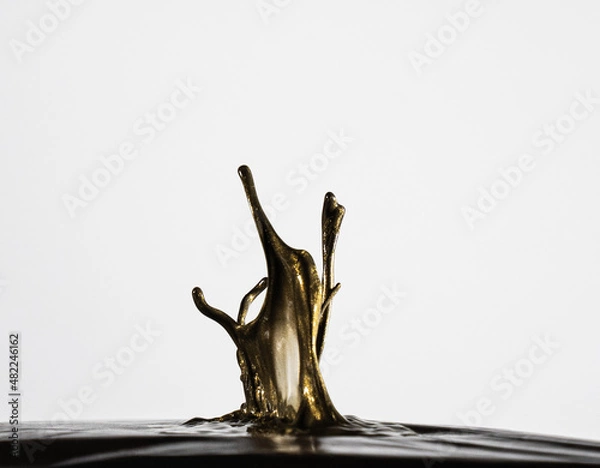Obraz Gold Paint Splash - White Background