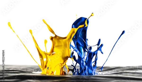 Fototapeta Colourful Paint Splash - White Background