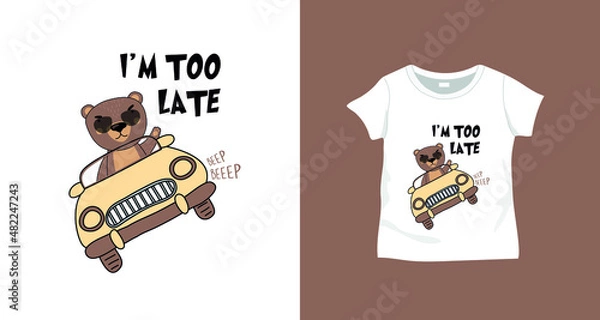 Obraz Sweet  print design with slogan. Vector illustration design for fashion fabrics, prints.