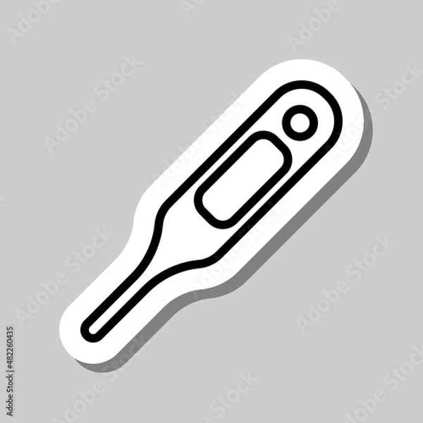 Fototapeta Thermometer simple icon. Flat desing. Sticker with shadow on gray background.ai