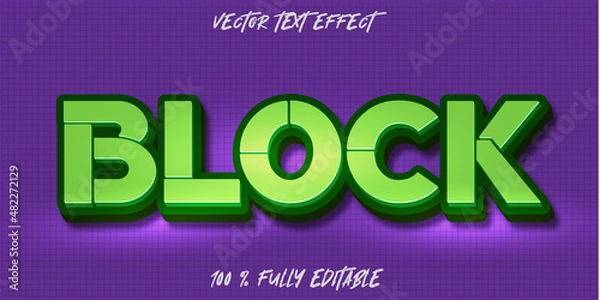 Obraz green block text effect