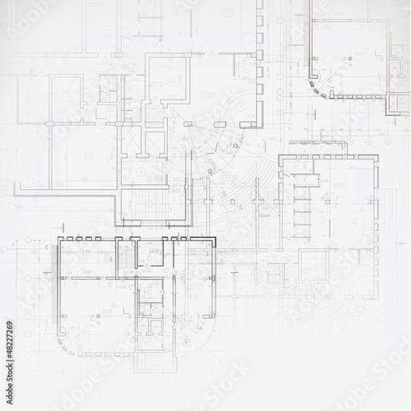 Fototapeta Architectural background. Part of architectural project