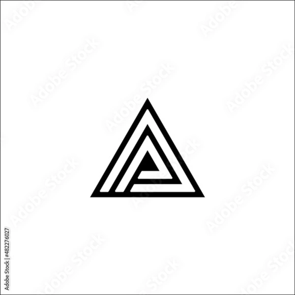 Fototapeta letter p logo with triangle shape