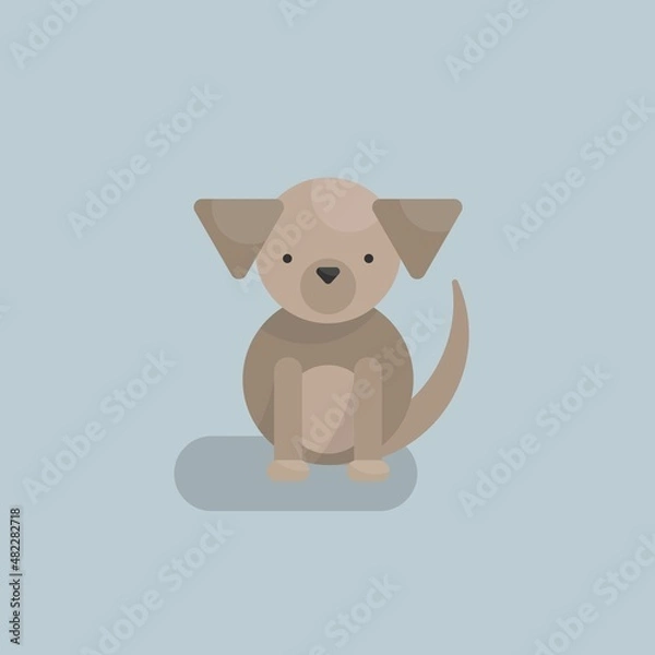 Obraz Cute flat and simple vector illustration with home or farm pet, dog