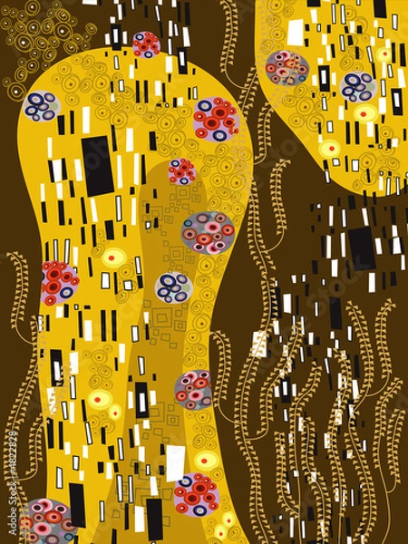 Fototapeta abstrakcyjny inspiowany sztuką Gustava Klimta
