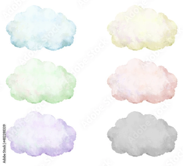 Obraz くも　雲　水彩　手描き