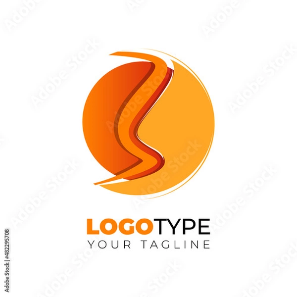 Obraz a logo containing the number 3, colored e and yellow with a cool and unique gradient style