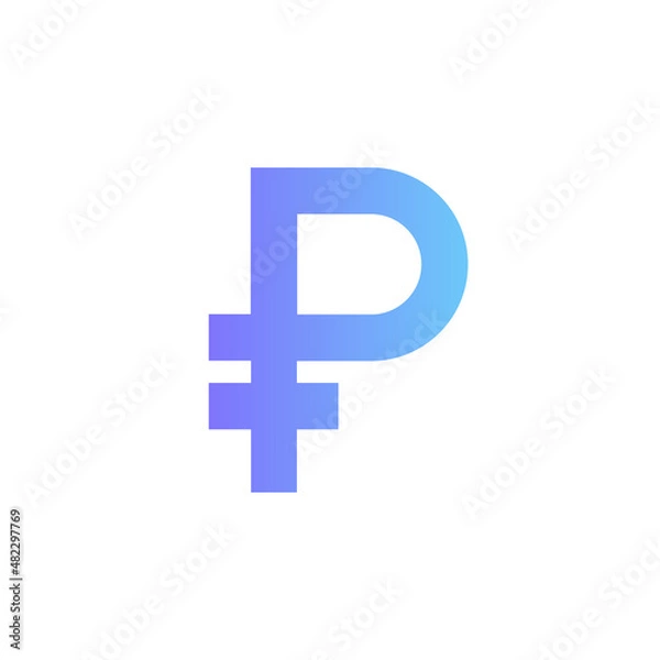 Fototapeta Ruble vector icon with gradient