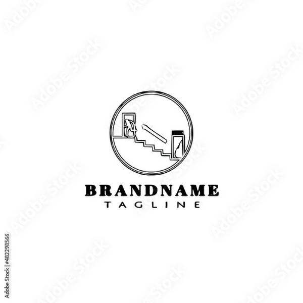 Obraz exit logo cartoon template black icon vector illustration