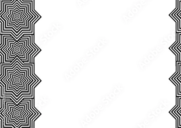 Fototapeta Black and white 8 point star shape background for paper decoration	