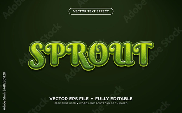 Fototapeta Sprout Editable Vector Text Effect.