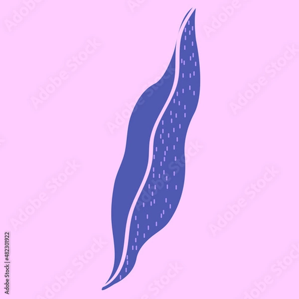 Obraz Vector illustration of a blue lemon tree leaf on a pink background.