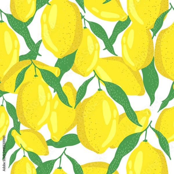 Obraz Vector lemon pattern. Simle style.