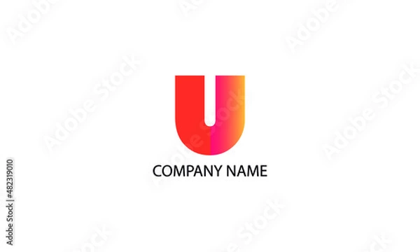 Obraz Letter u abstract monogram vector logo template