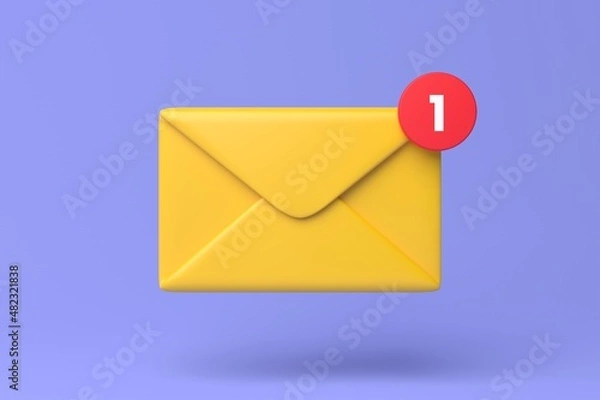 Obraz Email notification icon 3d render illustration