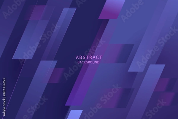 Fototapeta Abstract modern purple background. Dynamic geometric shape composition. Vector and illustration design.