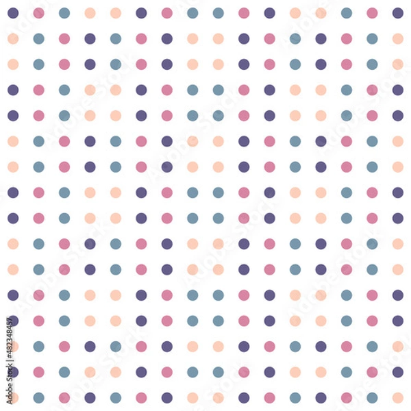 Fototapeta Polka Dot. White Background. with pastel color Dots. Seamless Pattern.