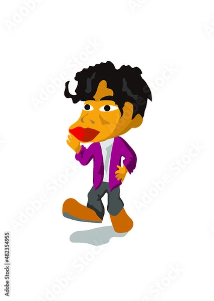 Obraz 陽気に歩く男性