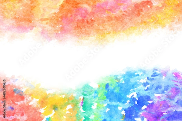 Fototapeta 空 雲 虹 水彩 ベクター 背景